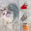 Long haired sleeveless pet cat winter clothing cute animal patterns thick warm vest Y241016