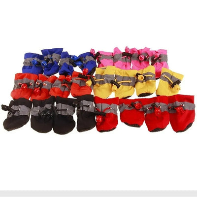 4pcs/set Waterproof Pet Dog Shoes Anti-slip Rain Boots Footwear for Small Cats Dogs Puppy Dog Pet Booties Pet Paw Accessories