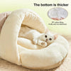 Soft Kitten Bed Slipper Shape Semi-Enclosed Cat Bed Fleece Lining And Corduroy Pet Bed Cozy Comfort Medium Cat Bed For Rabbit